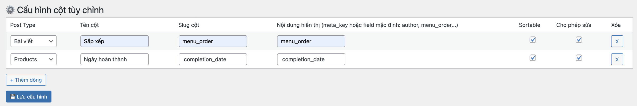 Plugin Custom Admin Columns